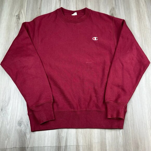 Vintage Champion Reverse Weave Red Crewneck Sweatshirt Mens M Medium - Picture 1 of 12